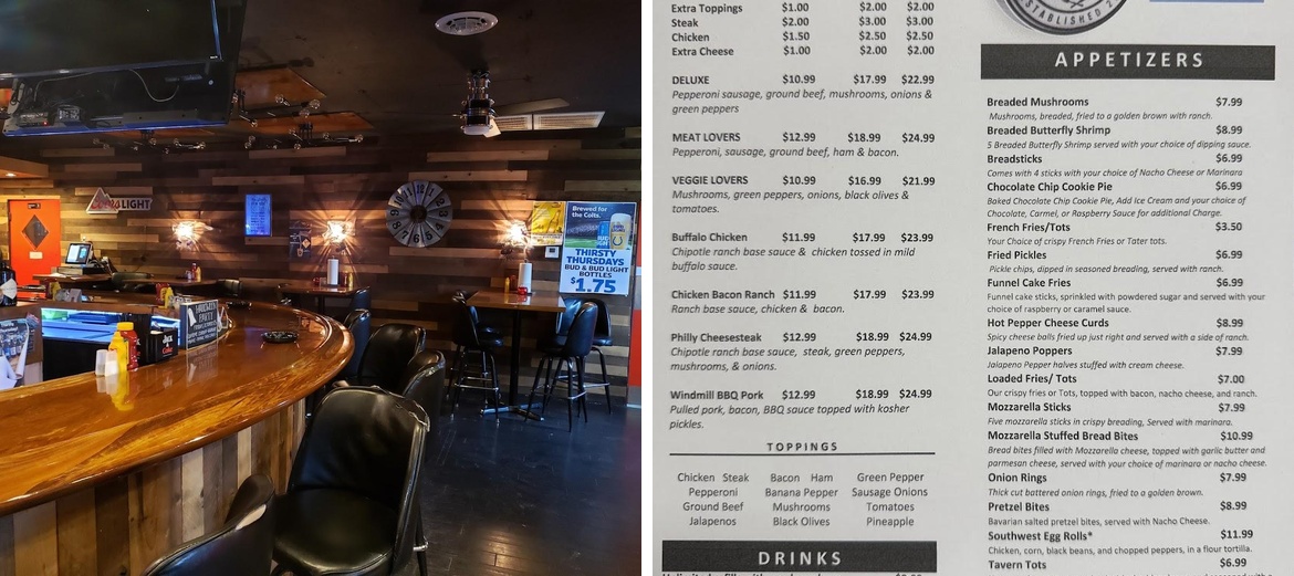 The Windmill Tavern Menu