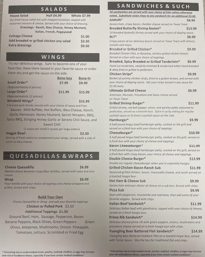 The Windmill Tavern Menu image 3